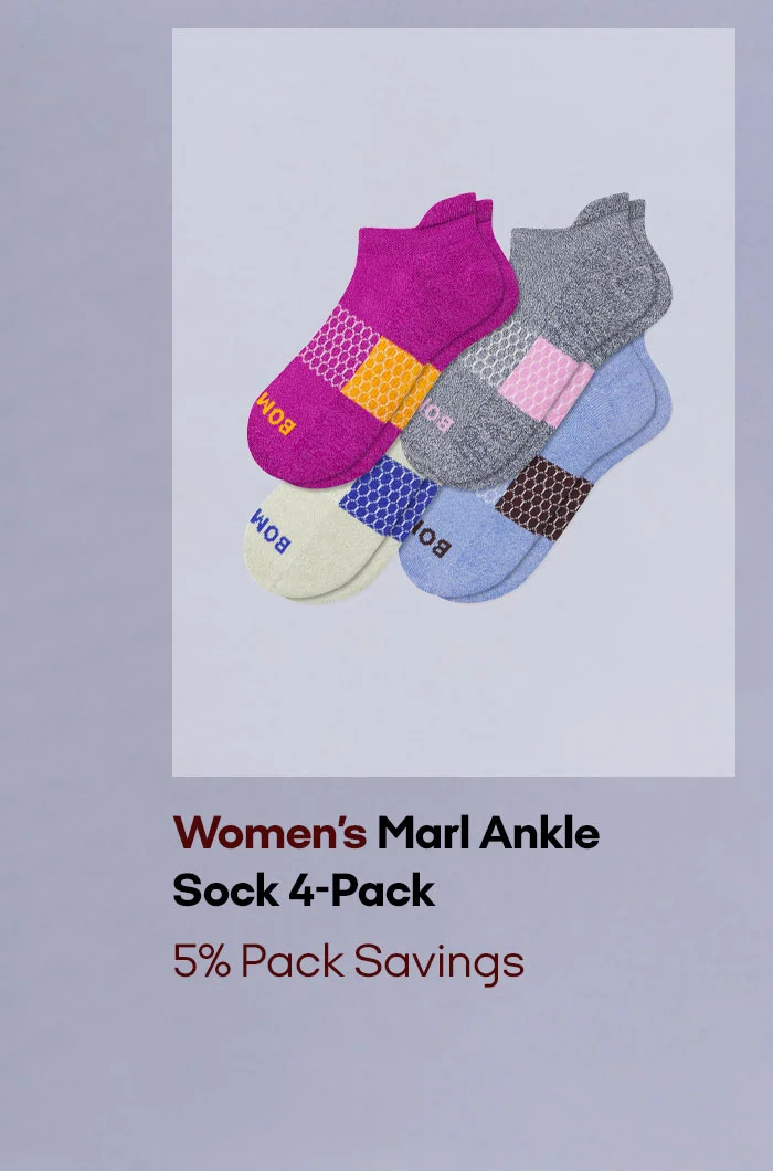 Women's Marl Ankle Sock 4-Pack 5% Pack Savings