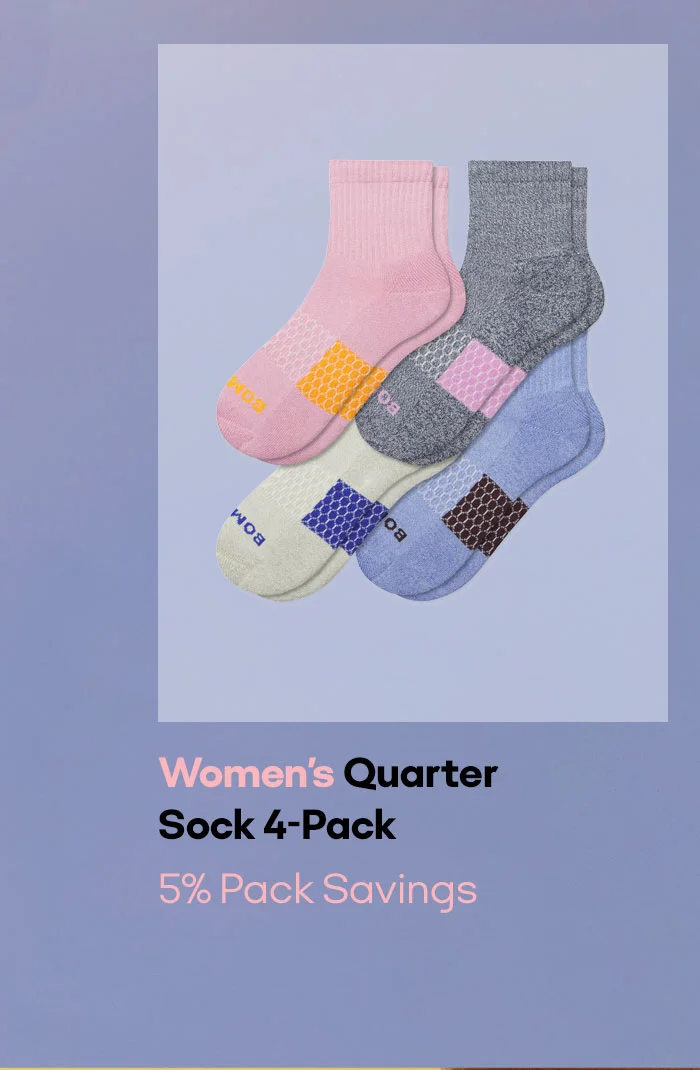 Women's Quarter Sock 4-Pack 5% Pack Savings
