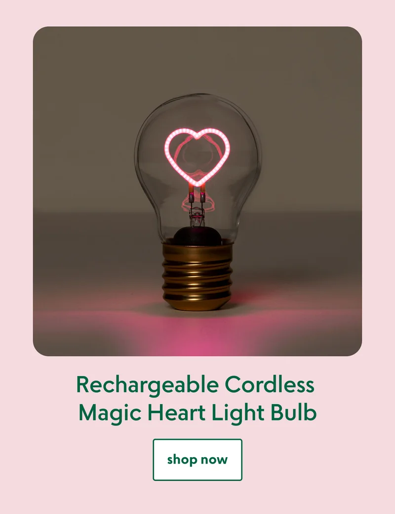 Rechargeable Cordless Magic Heart Light Bulb