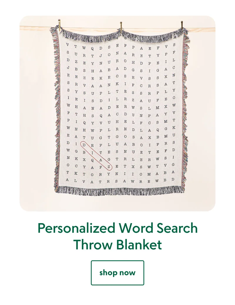 Personalized Word Search Throw Blanket