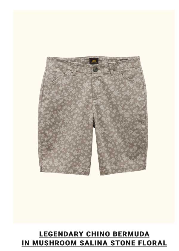 Legendary Chino Bermunda In Mushroom Salina Stone Floral