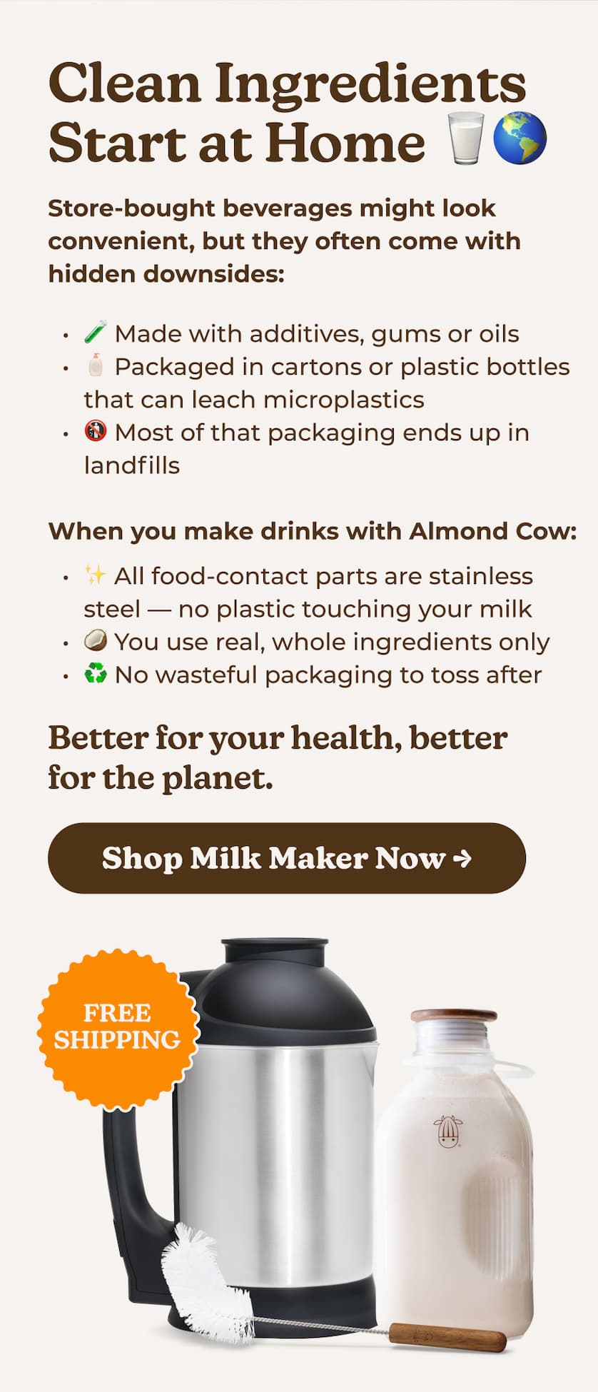 Clean Ingredients Start at Home 🥛🌎
