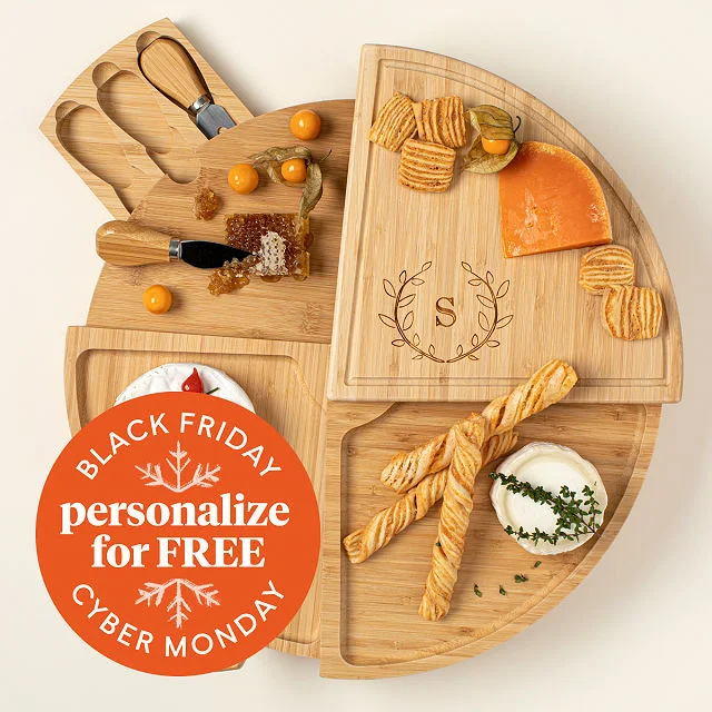 Personalized Compact Swivel Cheese Board