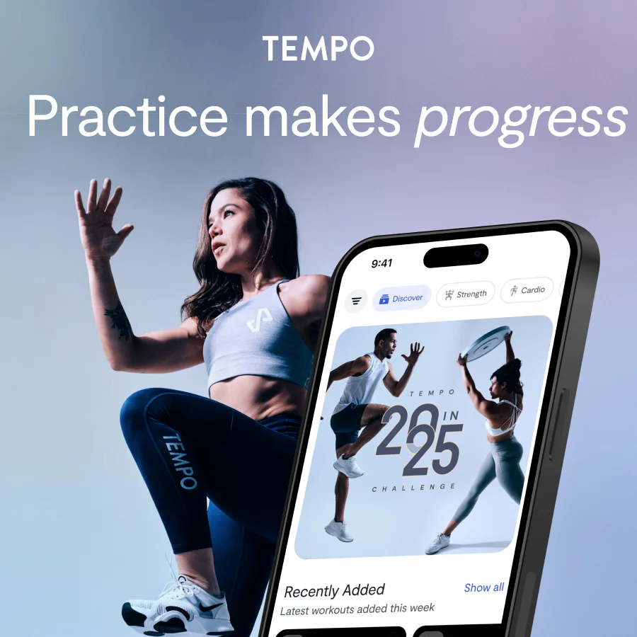 preview of Tempo app with text: "Practice makes progress"
