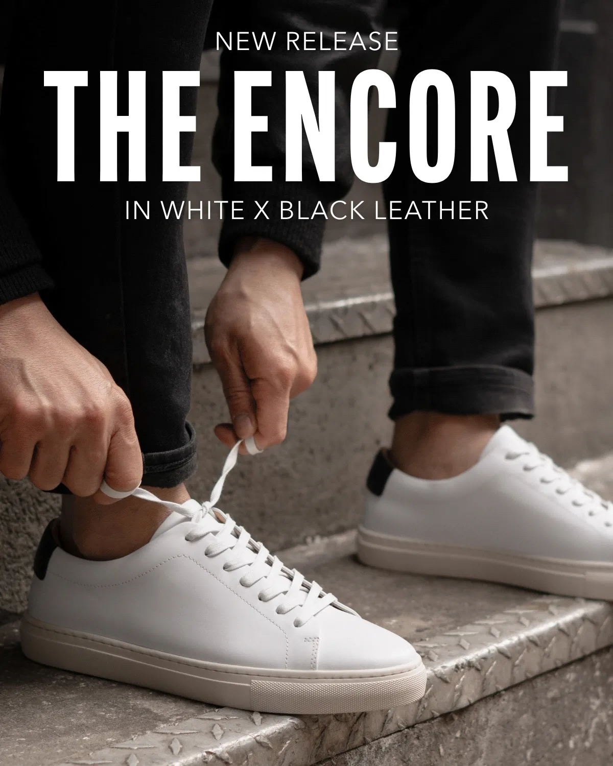 The Encore In White X Black Leather