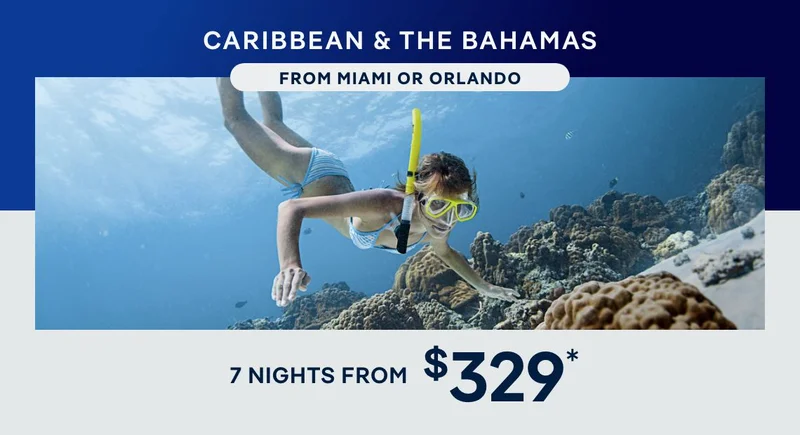 Caribbean & The Bahamas From Miami or Orlando (Port Canaveral) – 7 Nights – Click to View Cruises & Book Now Caribbean & The Bahamas From Miami or Orlando (Port Canaveral) – 7 Nights – Click to View Cruises & Book Now