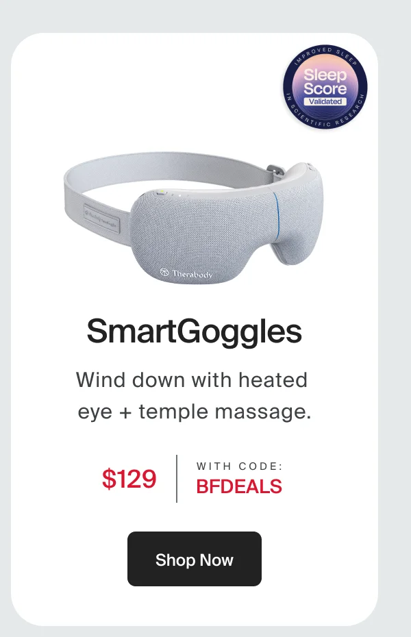 SmartGoggles | Wind down  with heated eye  + temple massage. | Shop Now