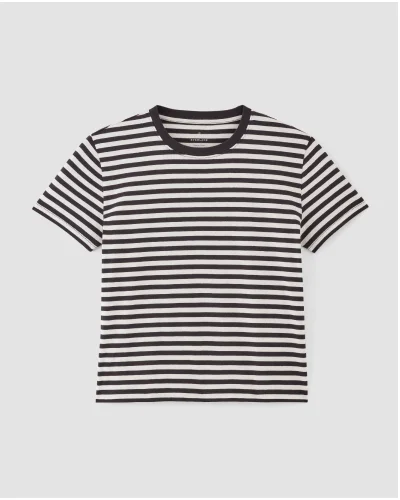 [IMAGE]The Organic Cotton Box-Cut Tee in Bone/Black