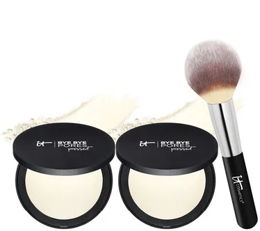 IT Cosmetics Bye Bye Pores Pressed Silk Powder Duo w/ Luxe Brush