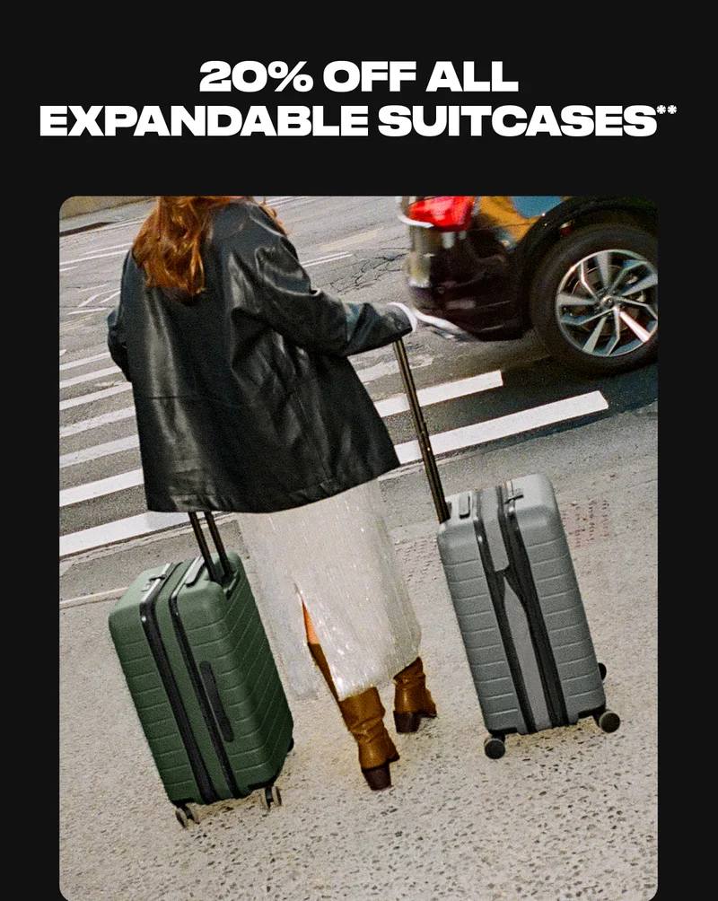 20% OFF ALL EXPANDABLE SUITCASES**