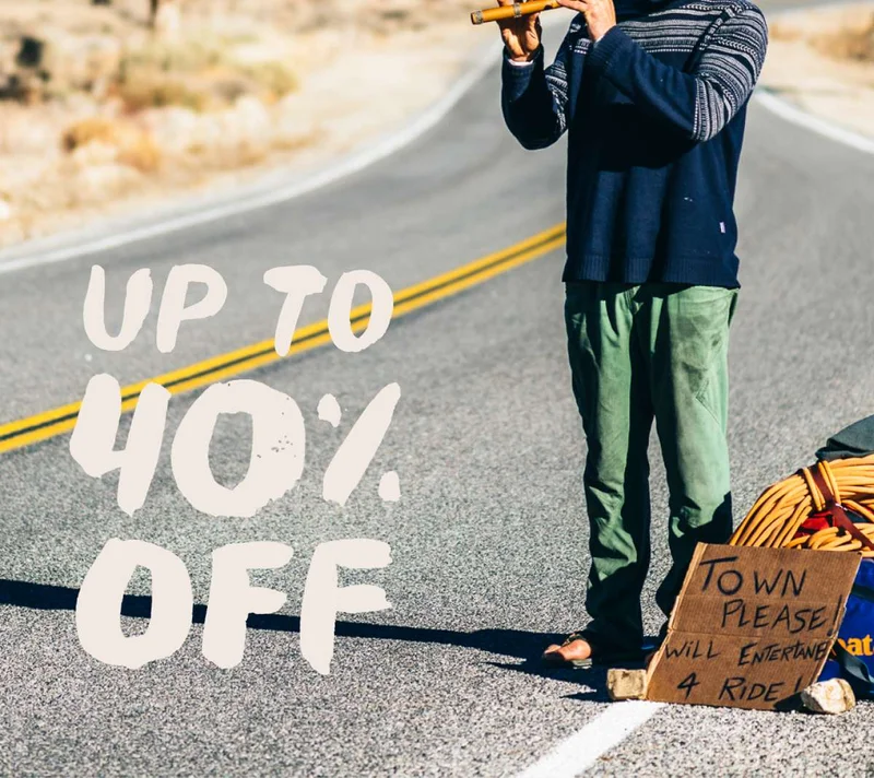 Up to 40% off.