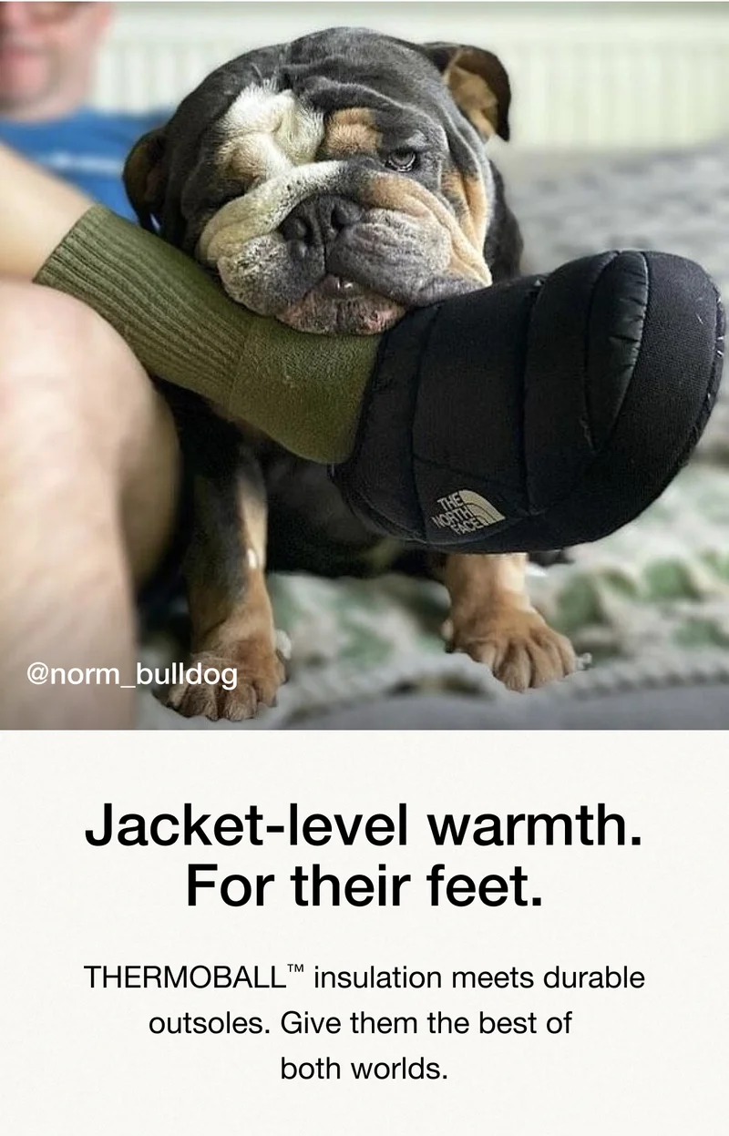 Jacket-level warmth. For their feet. THERMOBALL™ insulation meets durable outsoles. Give them the best of both worlds.