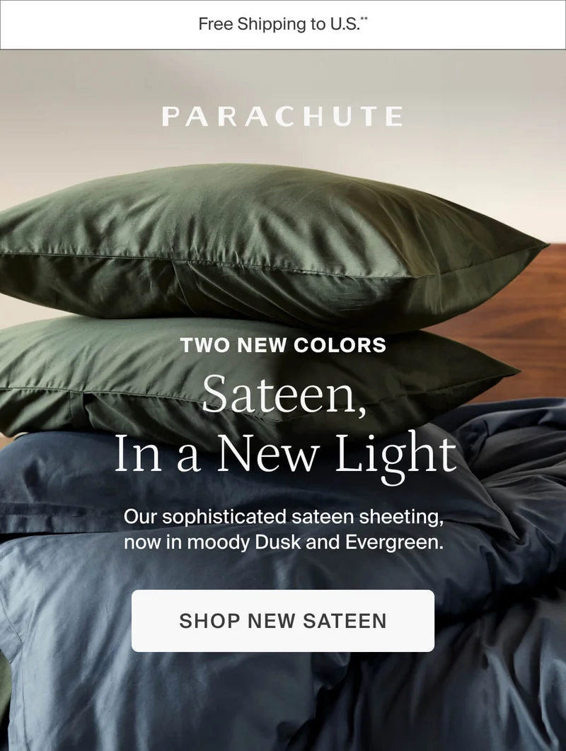 Sateen, in a new light. Shop new sateen.