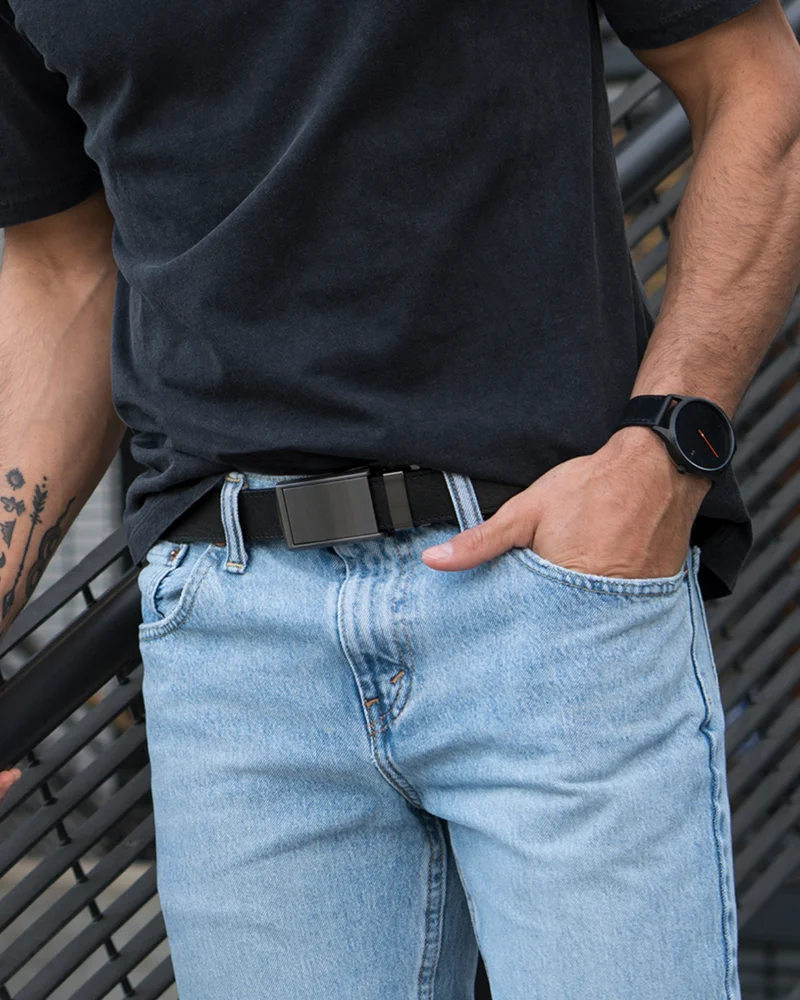Black Belt with Gunmetal Buckle