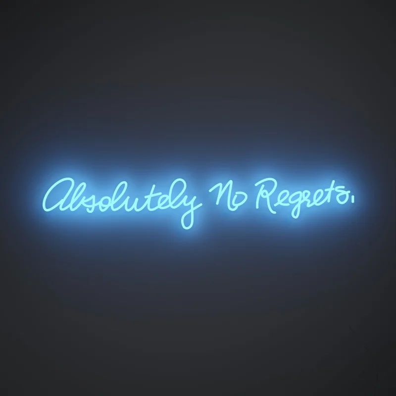 Image of Absolutely no regrets by Madonna, LED neon sign