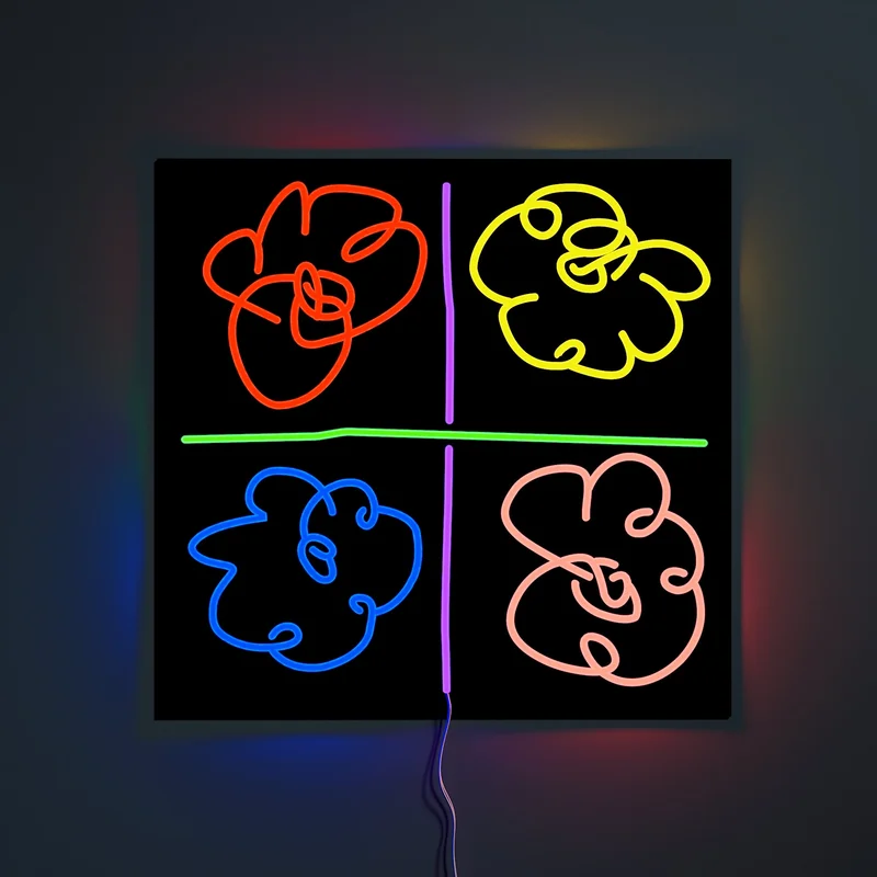 Image of Flowers by Mickalene Thomas, LED neon sign