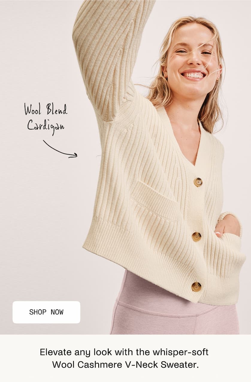 Wool Blend Cardigan in Ivory
