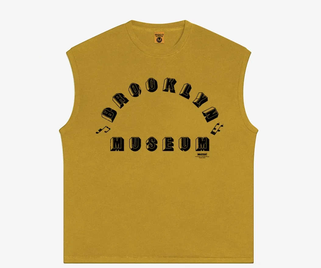A GIF of Brooklyn Museum-branded shirts, sweatshirts, hats, and bags