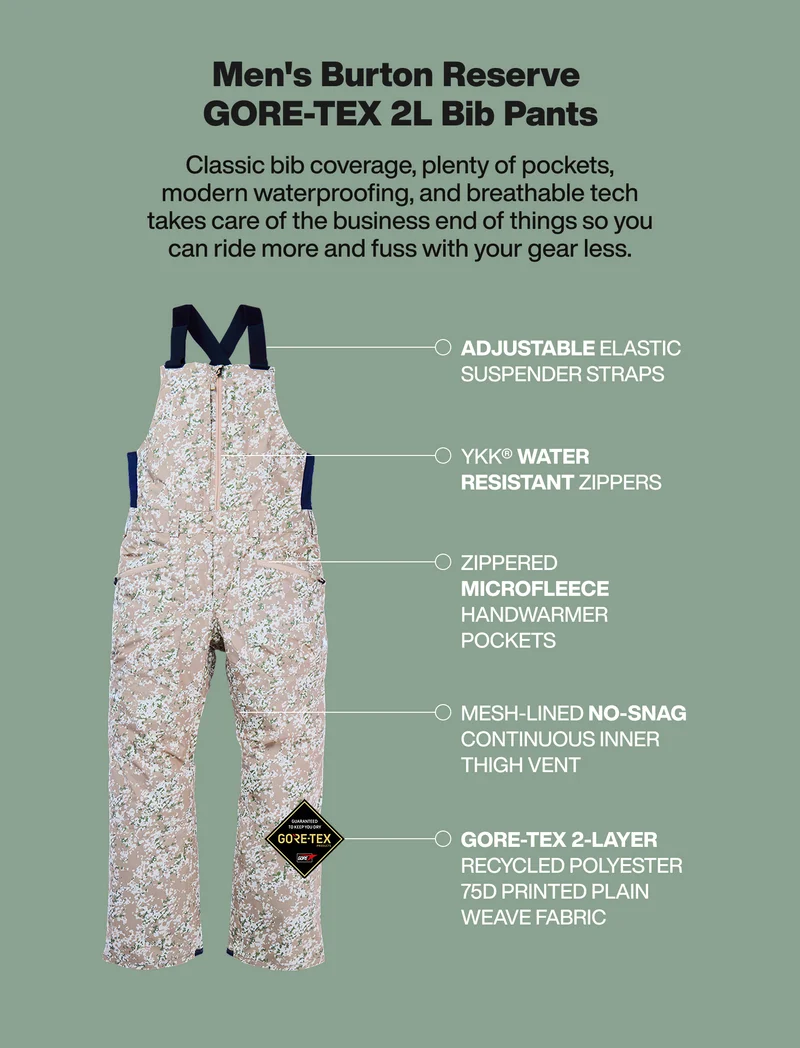 Classic bib coverage, plenty of pockets, modern waterproofing, and breathable tech takes care of the business end of things so you can ride more and full with your gear less.