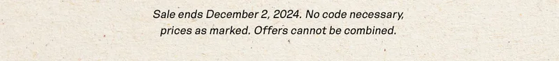 Sale ends December 2, 2023. No. code necessary, prices as marked,