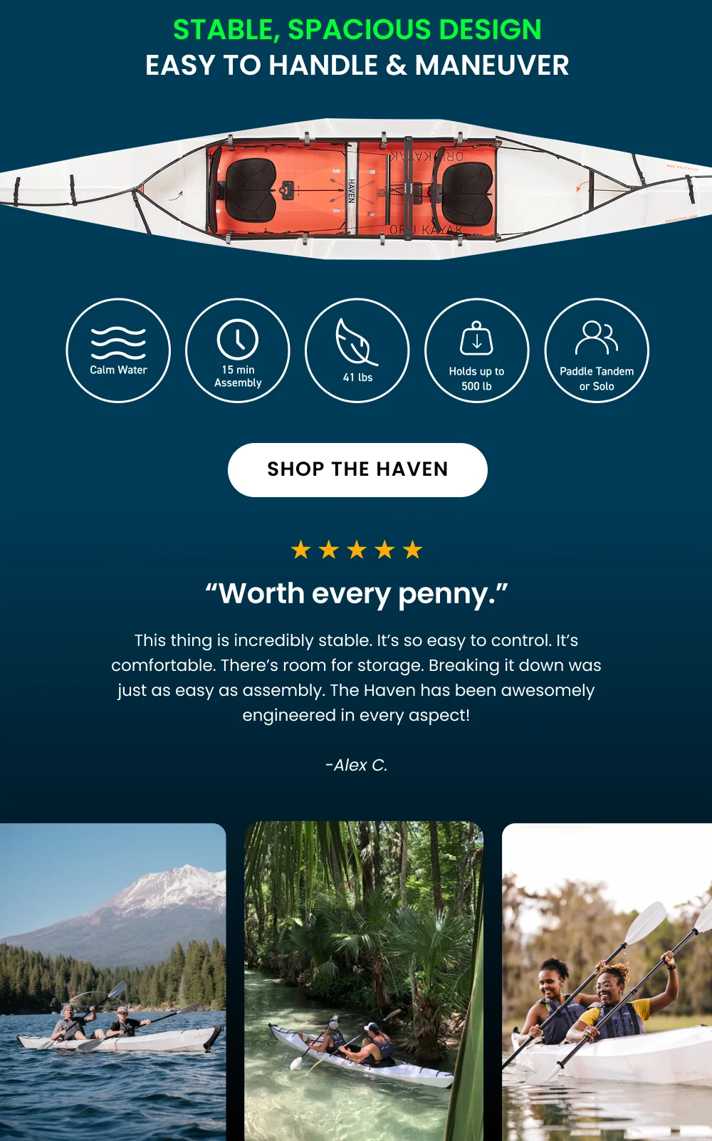 Stable, Spacious Design. Shop The Haven