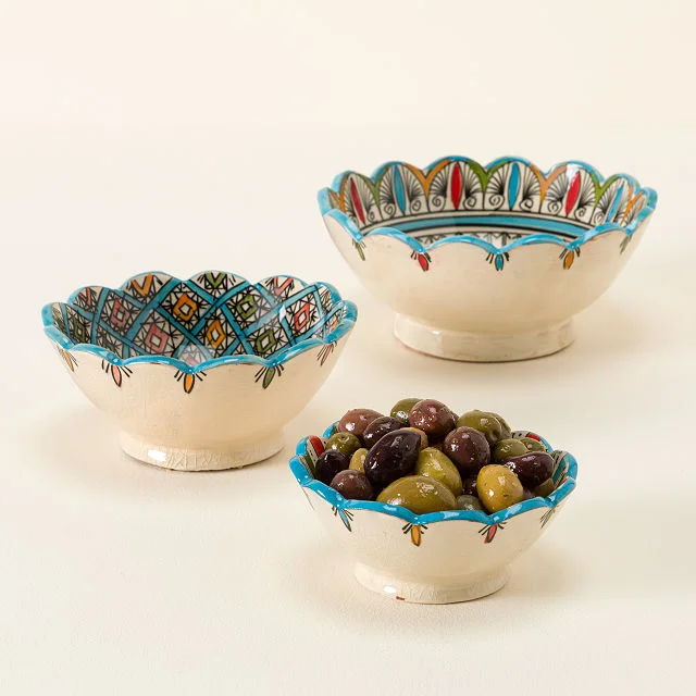 Blue Moroccan Serving Dishes - Set of 3
