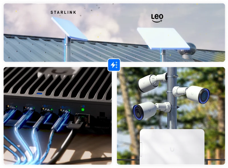 Power multiple LEO satellite terminals and downstream switches.