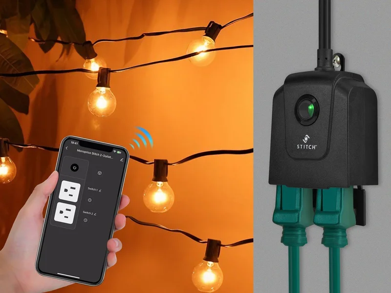 Smart Outdoor Plug, IP65 Weather Resistance, 2 Individually Controlled Outlets