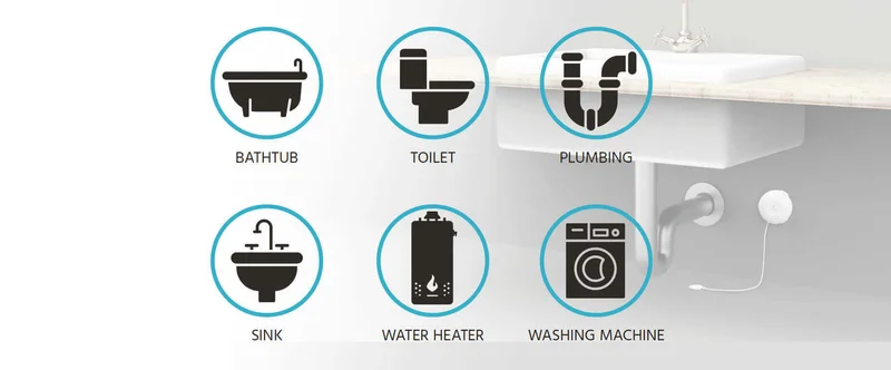Smart Water Leak/Flood Sensor with Probe and Alarm