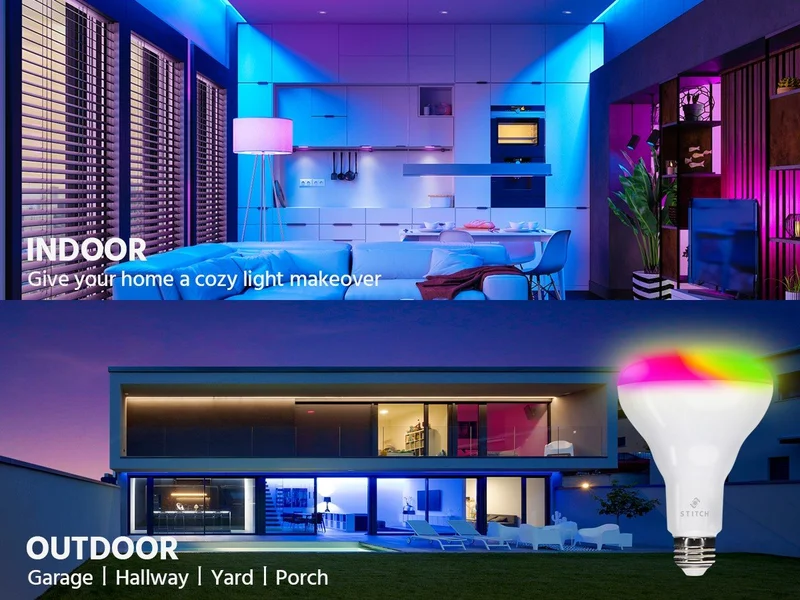BR30 RGBCW WiFi + Bluetooth Smart Color Changing LED Bulbs