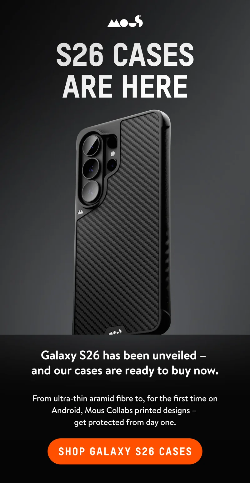 an image of a black phone case with a black background and a text that reads $ 26 cases