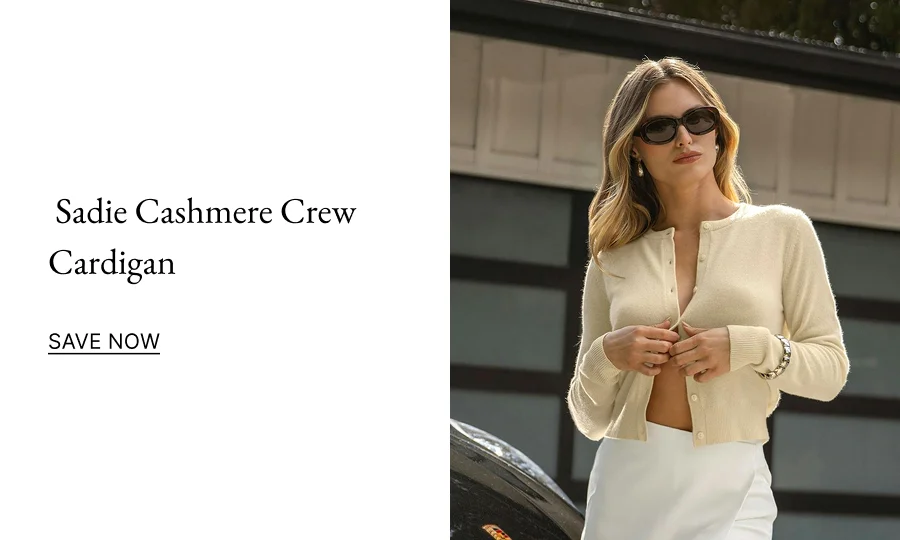Sadie Cashmere Crew Cardigan  SAVE NOW