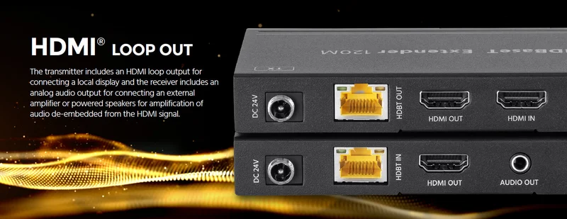 Monoprice Blackbird 4K HDBaseT Extender Kit, 120m, HDR, 18Gbps, 4K@60Hz, YCbCr 4:4:4, HDCP 2.2, PoC, RS-232, Loop Out and Bidirectional IR
