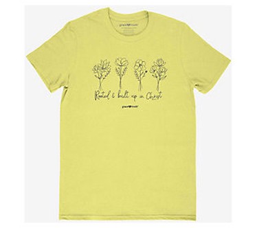 grace & truth Women's T - Rooted And Built Up Medium