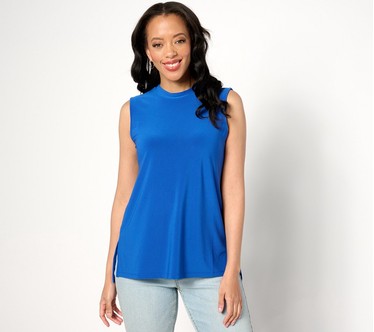 Dennis Basso Italia Knit Sleeveless Mock Neck Top