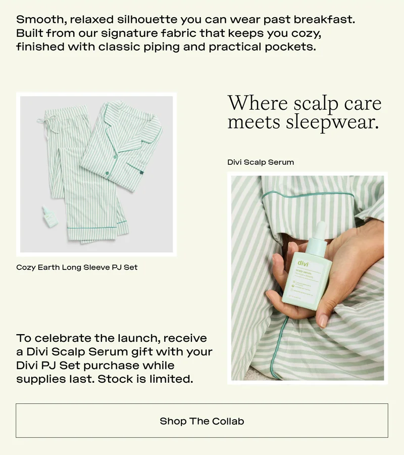 Where scalp care meets sleepwear. Shop the collab: