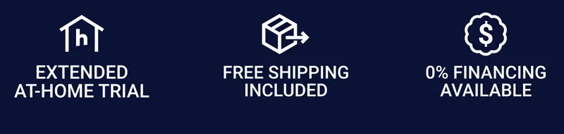 Extended at-home trial. Free shipping included. 0% financing available