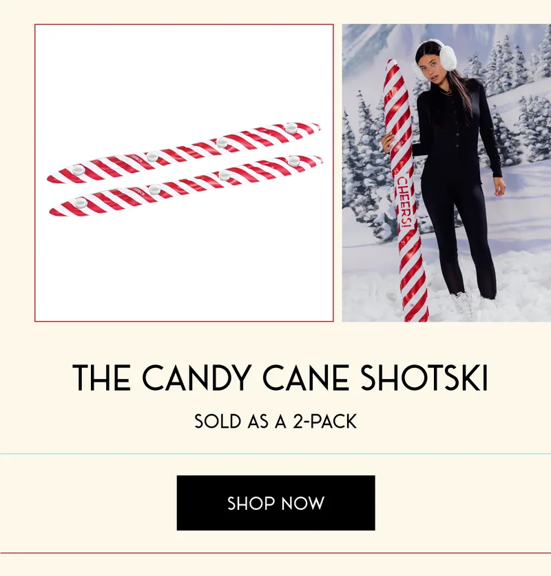 The candy cane shotski - sold as a 2 pack - SHOP NOW