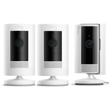 Ring 3pk Cam with 2 In/Out Stick Up Cams & 1 Indoor Cam Bundle