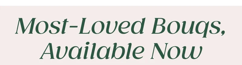 Most-Loved Bouqs, Available Now Most-Loved Bouqs, Available Now