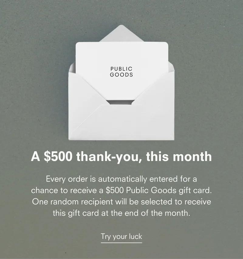 A $500 thank-you, this month