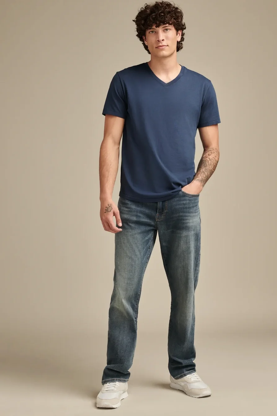Image of Lucky Brand 363 Vintage Straight Coolmax Stretch Jean - Men's Pants Denim Straight Leg Jeans in Harrison
