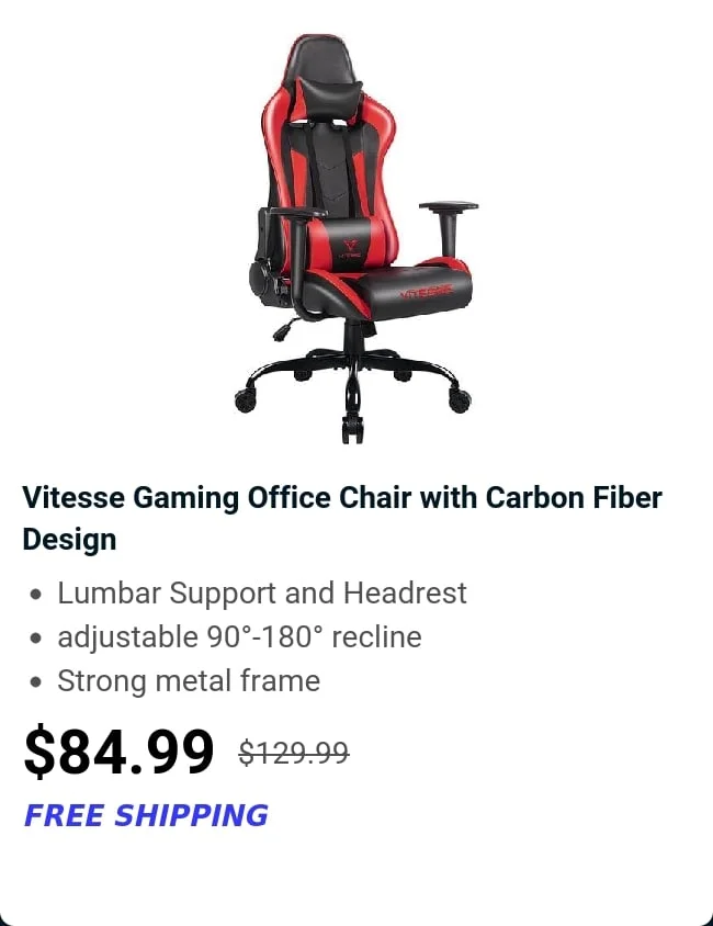 Vitesse Gaming Office Chair with Carbon Fiber Design