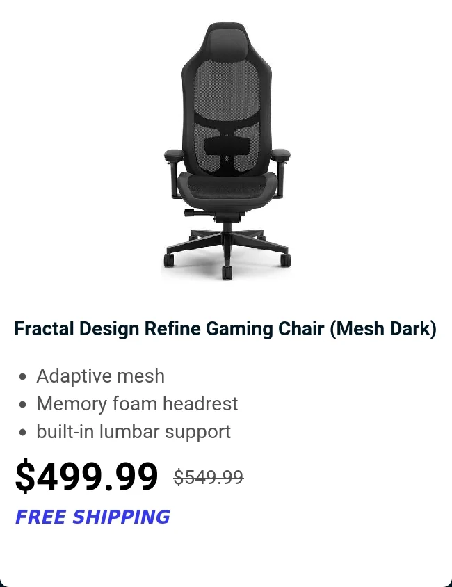 Fractal Design Refine Gaming Chair (Mesh Dark)