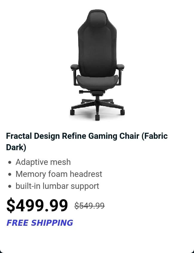 Fractal Design Refine Gaming Chair (Fabric Dark)