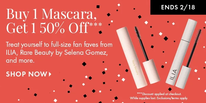 Buy 1 Mascara, Get 1 50%*** off