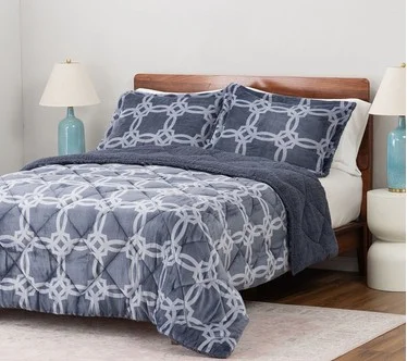 Berkshire Velvetsoft & Sherpa Comforter & Sham Set- King