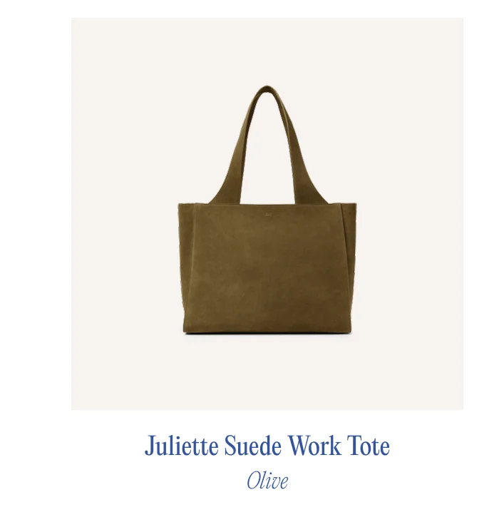Juliette Suede Work Tote Olive