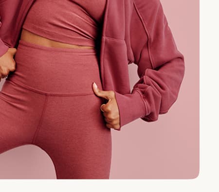 Spacedye Caught In The Midi High Waisted Legging in Faded Rose Heather