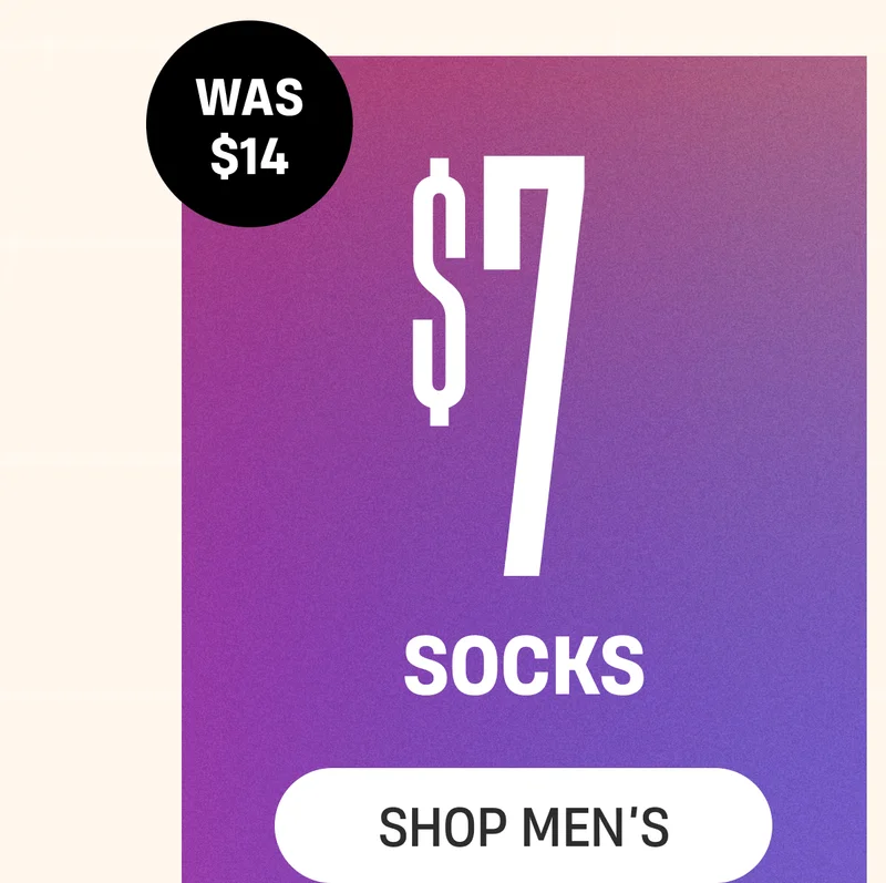 Was $14 | $7 Socks | Shop Men's Was $14 | $7 Socks | Shop Men's